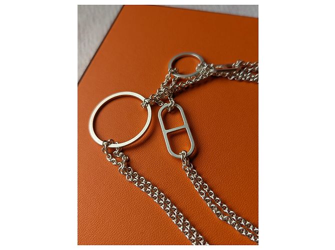 Hermès Collana Lunga Ever Chaine D'Ancre Enchainee Argento 925 box Silver hardware - vista 10