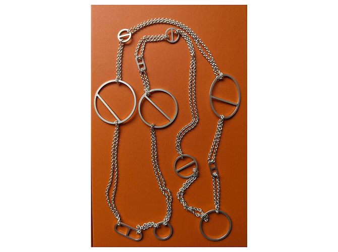 Hermès Collana Lunga Ever Chaine D'Ancre Enchainee Argento 925 box Silver hardware - vista 4