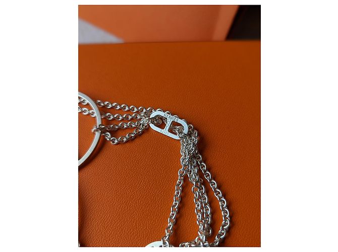 Hermès Collana Lunga Ever Chaine D'Ancre Enchainee Argento 925 box Silver hardware - vista 5