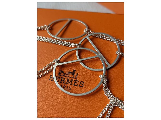 Hermès Collana Lunga Ever Chaine D'Ancre Enchainee Argento 925 box Silver hardware - vista 6