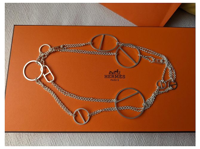 Hermès Collana Lunga Ever Chaine D'Ancre Enchainee Argento 925 box Silver hardware - vista 8