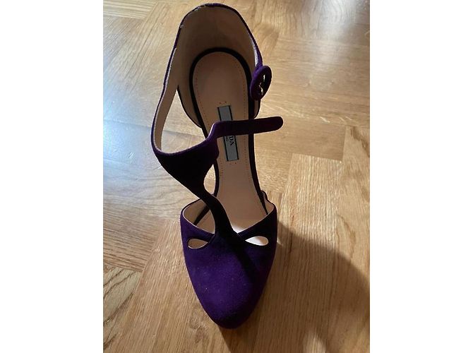 Prada Absatzschuhe Dunkelviolett Hirschleder 37.5 - Ansicht 10