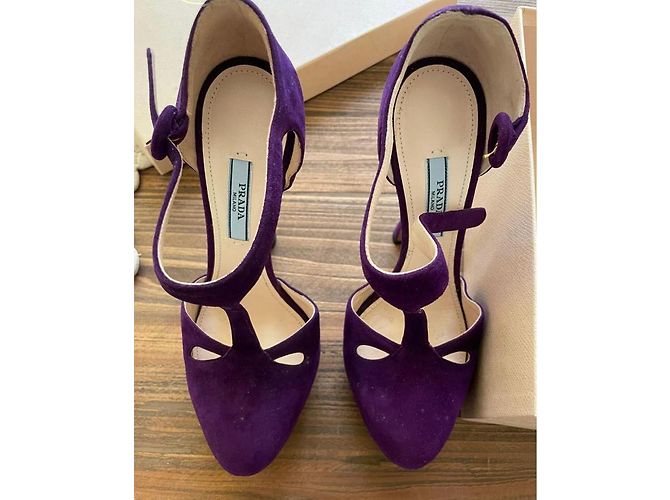 Prada Absatzschuhe Dunkelviolett Hirschleder 37.5 - Ansicht 6