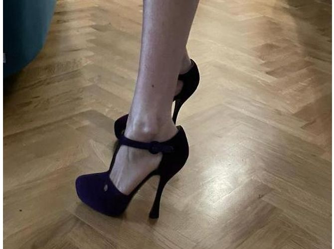 Prada Absatzschuhe Dunkelviolett Hirschleder 37.5 - Ansicht 7