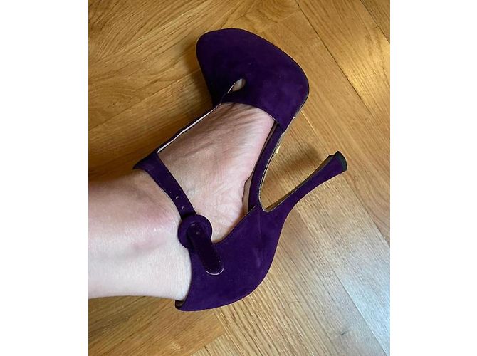Prada Absatzschuhe Dunkelviolett Hirschleder 37.5 - Ansicht 8