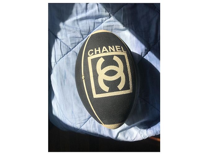Palla da rugby e football americano Chanel Nera e Bianca Nero Bianco - vista 4