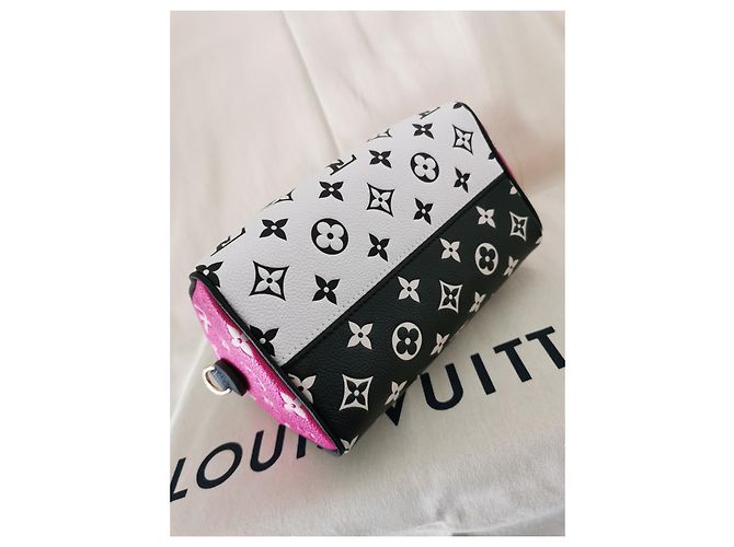Louis Vuitton speedy Bandouliere 20 BORSA Noir Rose Blanc Nero Rosa Bianco - vista 10