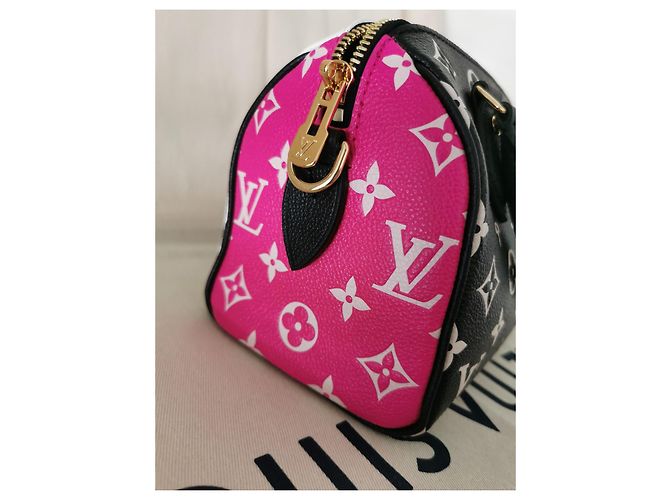 Louis Vuitton speedy Bandouliere 20 BORSA Noir Rose Blanc Nero Rosa Bianco - vista 11