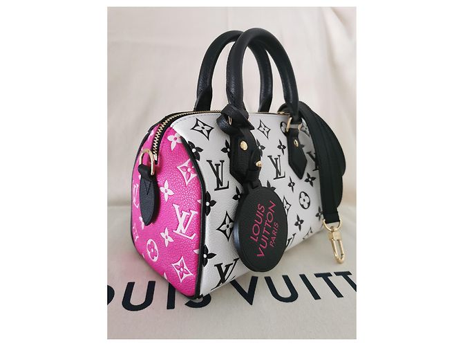 Louis Vuitton speedy Bandouliere 20 BORSA Noir Rose Blanc Nero Rosa Bianco - vista 2
