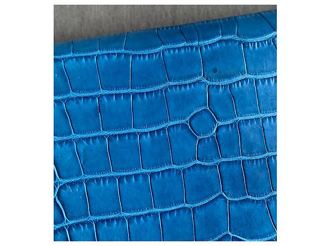 Hermès Cartera de piel de cocodrilo Dogon Azul - vista 14