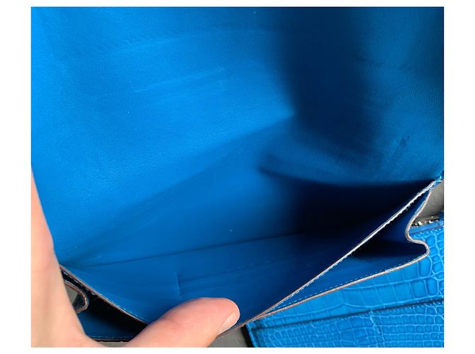 Hermès Cartera de piel de cocodrilo Dogon Azul - vista 4