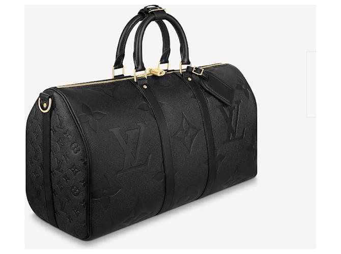 Louis Vuitton LV Keepall 45 pelle nuova Nero - vista 3