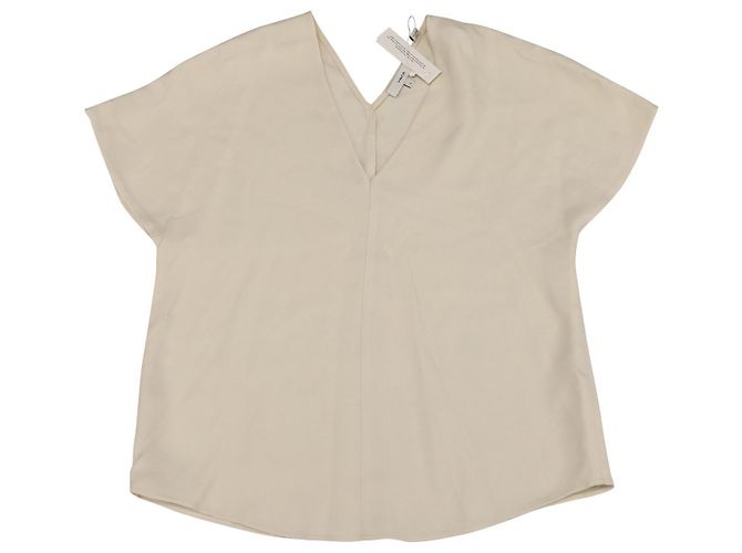 BLUSA V-Cuello Vince en Viscosa Marfil Blanco Crudo - vista 3