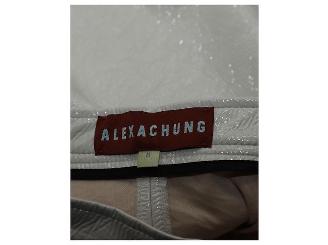 Autre Marque Falda Lápiz Midi Alexa Chung en PVC Blanco Crema Crudo - vista 4