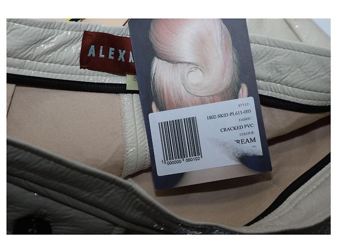 Autre Marque Falda Lápiz Midi Alexa Chung en PVC Blanco Crema Crudo - vista 5