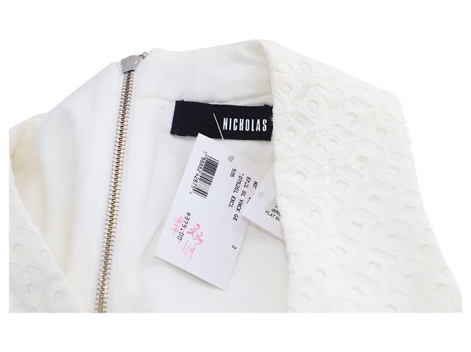 Nicholas Kirkwood Top con sobrefalda Nicholas de algodón blanco - vista 3