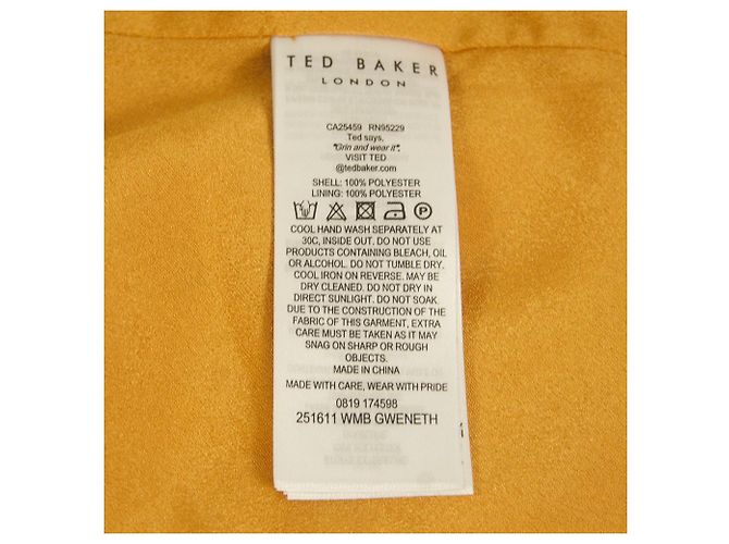 Ted Baker – Fuchsia Senffarbenes, ärmelloses Camisole-Blusenoberteil mit Blumenmuster – Größe 3 Mehrfarben - Ansicht 5