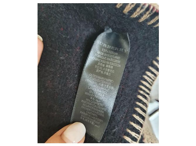 Poncho Cape Burberry Check Wolle und koschere Decke - Ansicht 10