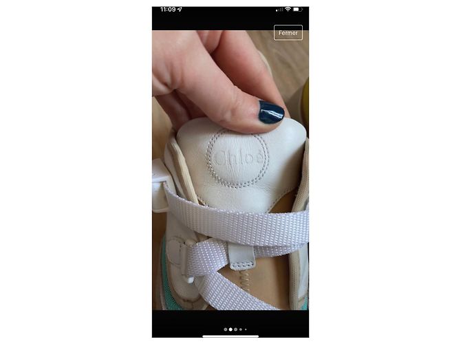 Chloé Sonny Sneaker braun weiß türkis Stoff - Ansicht 2
