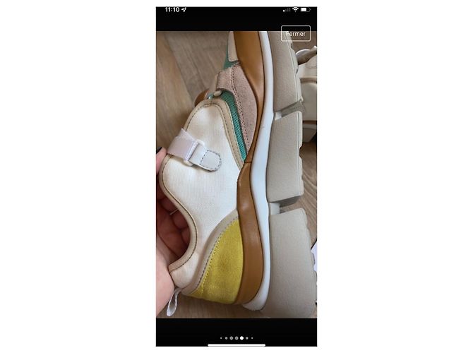 Chloé Sonny Sneaker braun weiß türkis Stoff - Ansicht 7