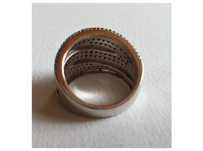 Autre Marque Anello in argento e diamanti t 52 Nero - vista 5