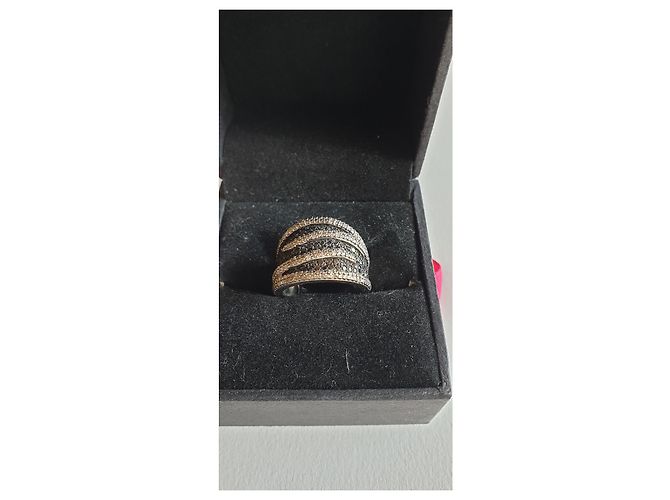 Autre Marque Anello in argento e diamanti t 52 Nero - vista 6