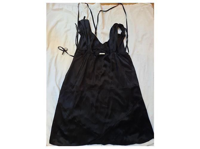 Vestido Miu Miu de seda negra estilo imperio Negro - vista 2