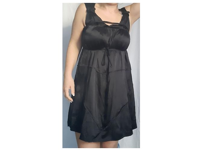 Vestido Miu Miu de seda negra estilo imperio Negro - vista 5