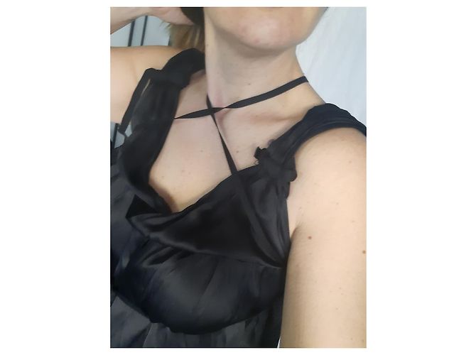 Vestido Miu Miu de seda negra estilo imperio Negro - vista 7
