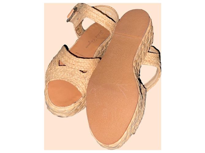 Sandalo in rafia Robert Clergerie Beige - vista 2