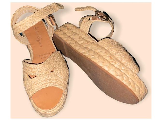 Sandalo in rafia Robert Clergerie Beige - vista 4