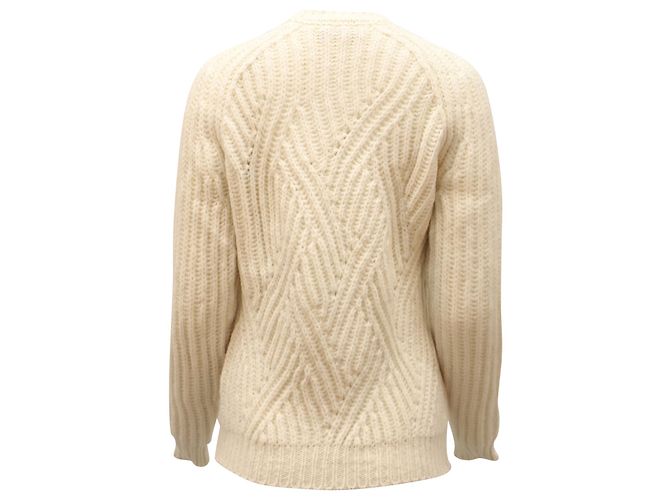Zopfstrickpullover von Tod's aus cremefarbener Wolle - Ansicht 2