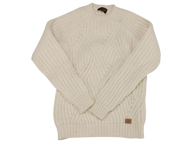 Zopfstrickpullover von Tod's aus cremefarbener Wolle - Ansicht 3