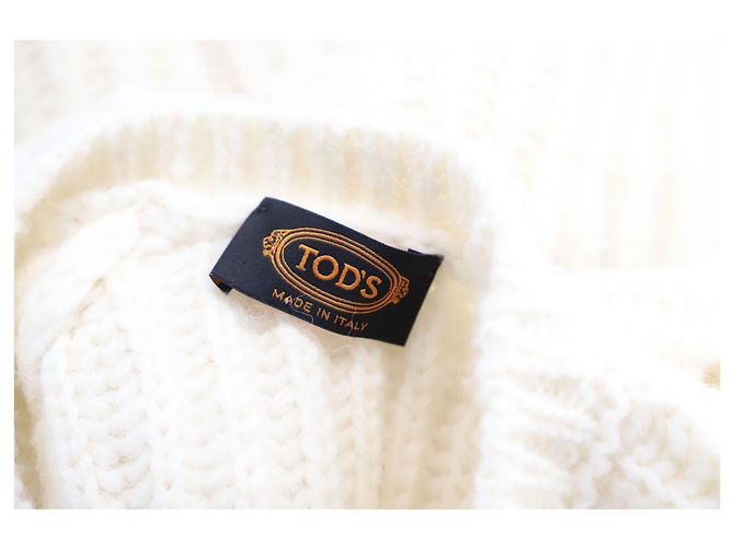 Zopfstrickpullover von Tod's aus cremefarbener Wolle - Ansicht 4