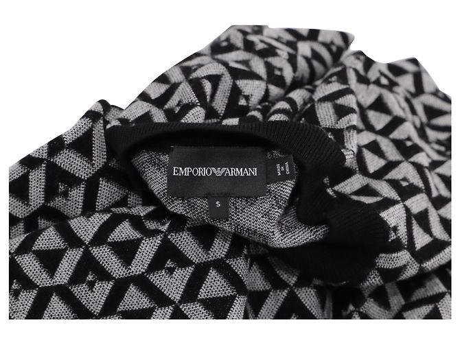 Emporio Armani Geometric Print Sweater in Multicolor Wool - view 3
