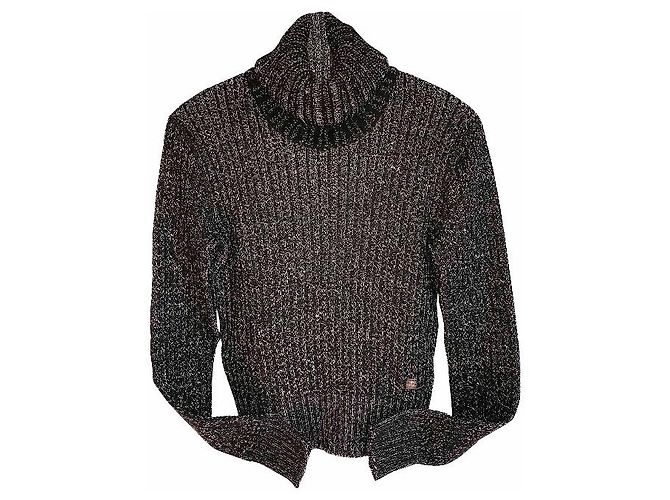 Suéter de cuello alto Chanel negro de lana - vista 2