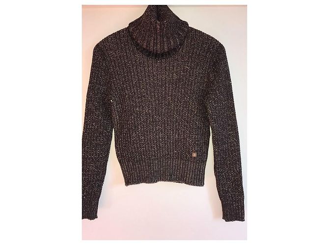 Suéter de cuello alto Chanel negro de lana - vista 3