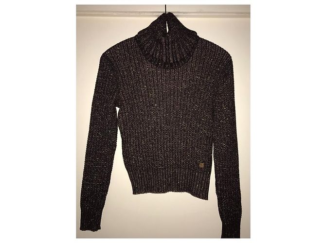 Suéter de cuello alto Chanel negro de lana - vista 4