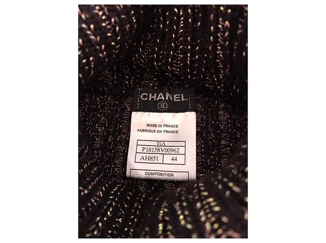 Suéter de cuello alto Chanel negro de lana - vista 6