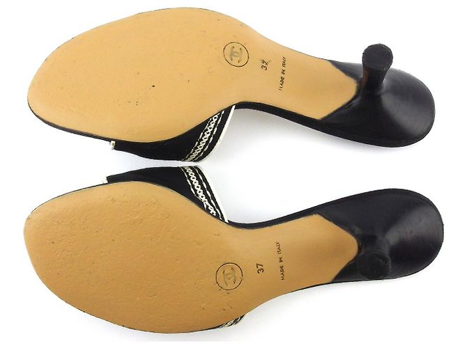 Chanel Mulas Preto Branco - vista 6