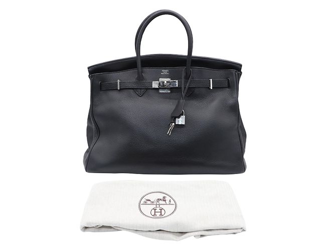 Hermès HERMES BIRKIN 40 Sac Palladium Hardware en Cuir Togo Noir - vue 2
