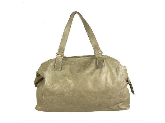 Trussardi Jeans Handtasche Bauletto aus grauem Distressed-Leder - Ansicht 2