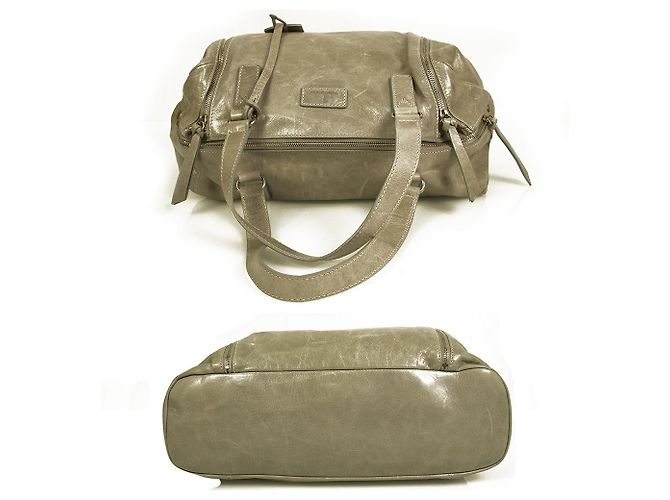 Trussardi Jeans Handtasche Bauletto aus grauem Distressed-Leder - Ansicht 3
