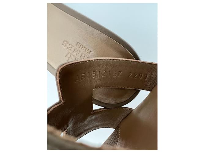 Hermès Sandali Etoupe Oasis Marrone - vista 8