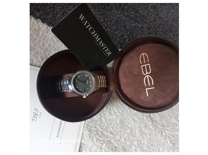 EBEL RELÓGIO DE AÇO DIAMANTE BEZEL Cinza antracite - vista 3