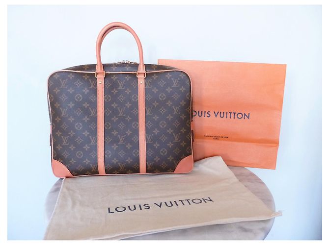 borsa LOUIS VUITTON Porta documenti da viaggio Marrone - vista 2
