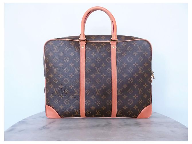 borsa LOUIS VUITTON Porta documenti da viaggio Marrone - vista 3