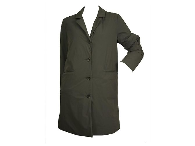 Aspesi Woman's Anthracite Gray Polyamide Padded Collared Jacket Coat size S Dark grey - view 7