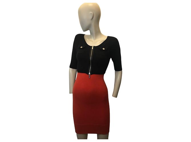 Abito bicolore Karen Millen Nero Arancione - vista 3