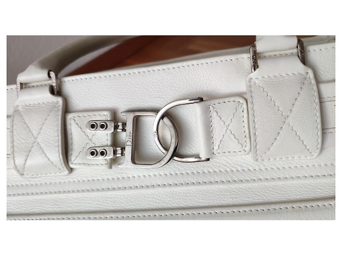 Christian Dior Flight Borsa in pelle bianca Bianco - vista 8
